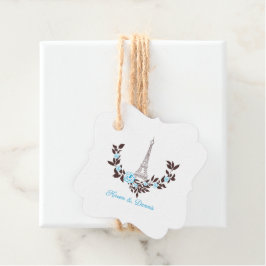 Parisian-inspired in Blue with a Romantic Wreath Gåvor Etiketter