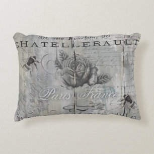 Parisian inspirerat bi för vintage och rotryck prydnadskudde