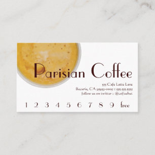Parisian kaffedrinklojalitet/stansmaskinkort lojalitetskort