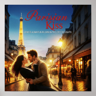 Parisian Kiss - Eiffel Torn Romantik Poster