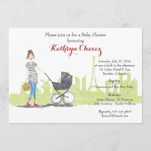 Parisian mammor: Fransk-themed baby showerinbjudan Inbjudningar