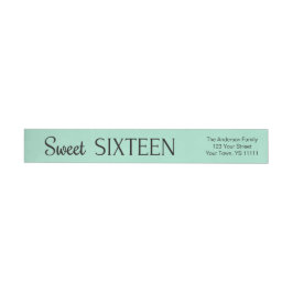 Parisian Mint Grönt Black Sweet sixteen Adress Etikettband