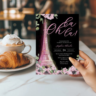 Parisian Oh La La Bröllopsdusch Inbjudningar