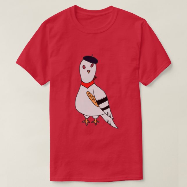 Parisian Pigeon T Shirt (Design framsida)