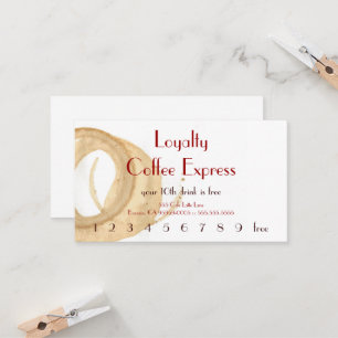 Parisian Punchcard för kaffefläckdrink Lojalitetskort