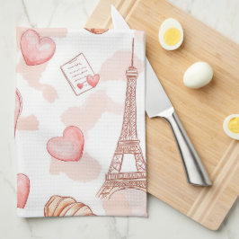 Parisian Romance Alla hjärtans dag Kökshandduk