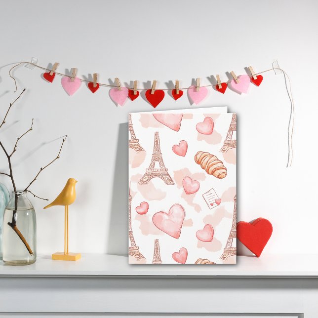 Parisian Romance Valentine Anteckningskort (Skapare uppladdad)