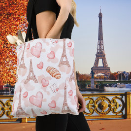 Parisian Romantik Alla Hjärtans Dag Tygkasse