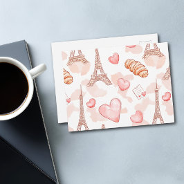 Parisian Romantik Alla Hjärtans Dag Vykort