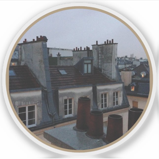 Parisian Rooftops - v2 Klistermärken (Framsida)
