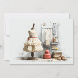 Parisian Ruffle Dress Writer's Studio 1:a födelsed Inbjudningar