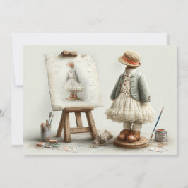 Parisian Ruffle Dress Writer's Studio 1:a födelsed Inbjudningar