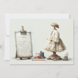 Parisian Ruffle Dress Writer's Studio 1:a födelsed Inbjudningar