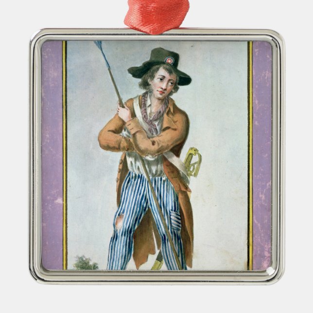 Parisian sans-culotte julgransprydnad metall (Framsidan)