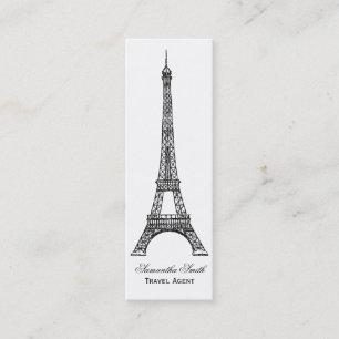 Parisian smala för resebyråman för temaEiffel t Mini Visitkort