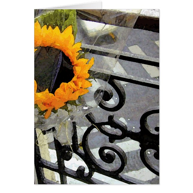 Parisian solros hälsningskort (Framsidan)