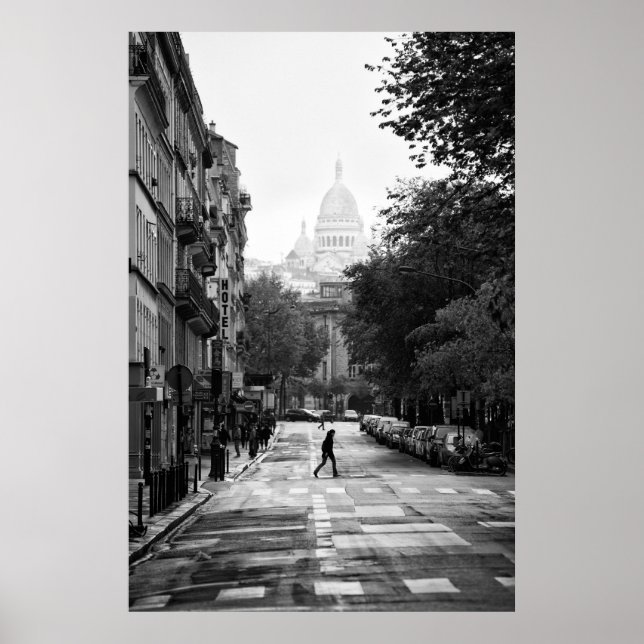 Parisian Street and Sacre Coeur - Poster (Framsidan)