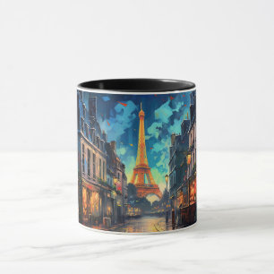 Parisian Street, Eiffel Torn: A Captivating Paris Mugg