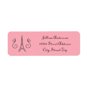 Parisian Themed rosor - returadressetikett Returadress Etikett