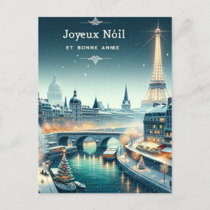 Parisian Winter Elegance Helg Vykort