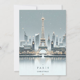 Parisian Winter Elegance - jul i staden Julkort