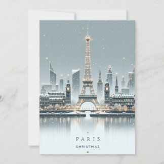 Parisian Winter Elegance - jul i staden Julkort