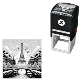 Parisian Winter Elegance - jul i staden Självfärgande Stämpel