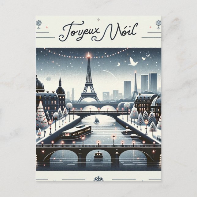 Parisian Winter Elegance, ljus Vykort (Framsida)