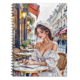 Parisian Women Elegance: Paris Café Street Vibes Anteckningsbok