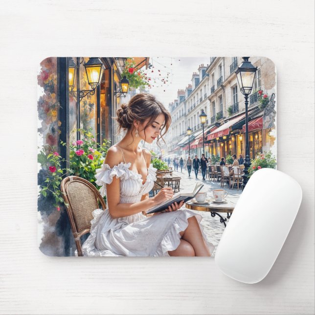 Parisian Women Elegance: Paris Café Street Vibes Musmatta (Med mus)