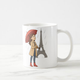 Parisian Wonder" – Dziewczyna z parasolką pod Wież Kaffemugg