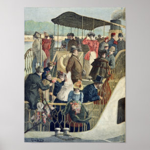 Parisians som går tillbaka från bygden poster