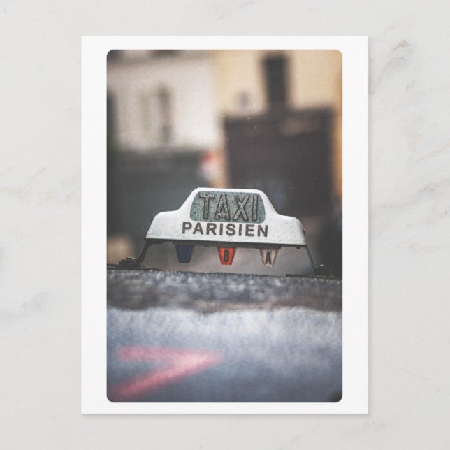 Parisien Taxi i Rain Vykort (Framsida)