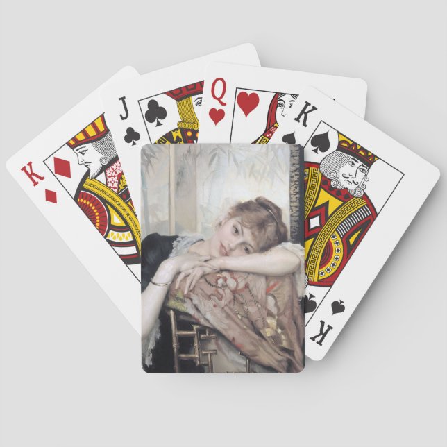 Parisienne av Albert Edelfilt 1883 Casinokort (Baksidan)