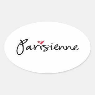 Parisienne Parisian flicka Ovalt Klistermärke