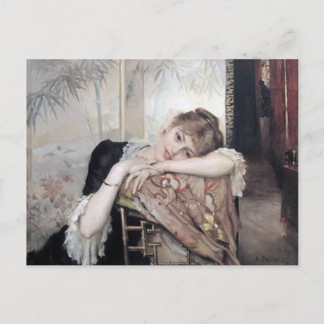 Parisiennen av Albert Edelfelt 1883 Vykort (Framsida)