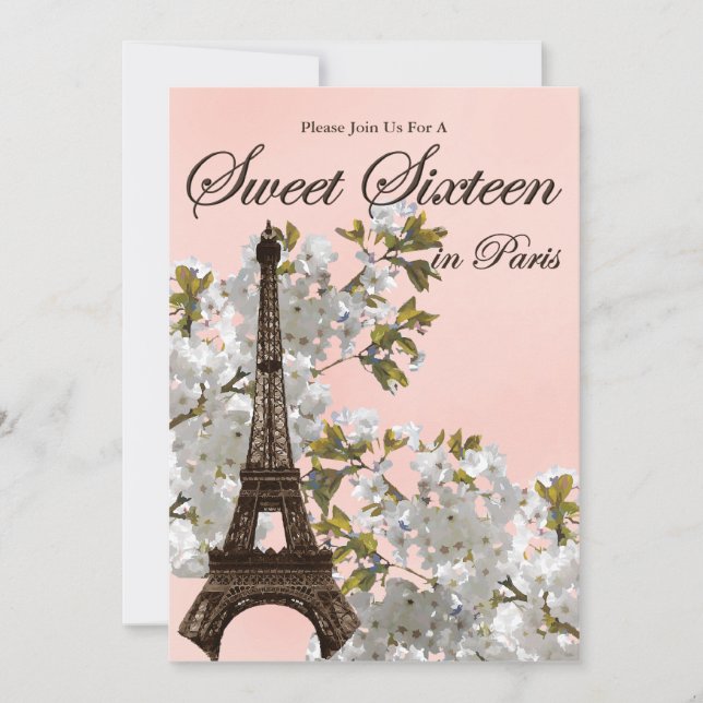 Parisinbjudningar till Sweet sixteen Inbjudningar (Framsida)