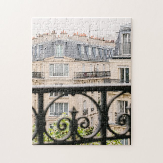 Parisisk balkonjvyfotografi av pussel (Vertikal)