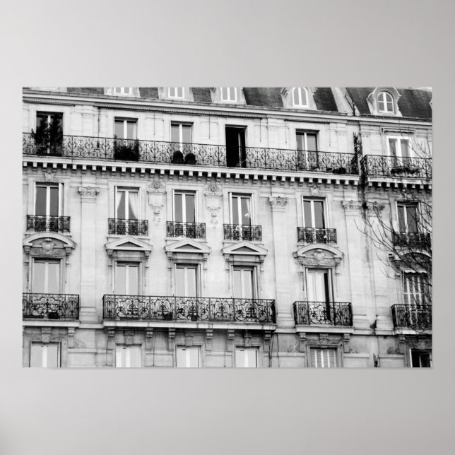 Parisisk Byggnad Poster (Framsidan)