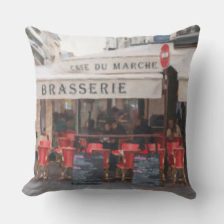 Parisisk cafe-brasserie utanför Dekorativ kudde