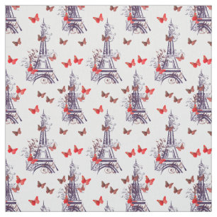 Parisisk Eiffel Torn Lila Chic Tyg