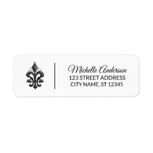 Parisisk Fransk Fleur de Lis Paris Returadress Etikett