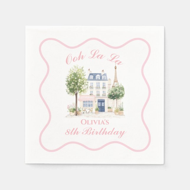 Parisisk kafétea Party Pappersservett (Framsidan)