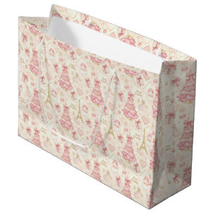 Parisisk Kokett Dammig Rosa Toile Jul