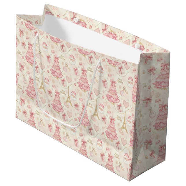 Parisisk Kokett Dammig Rosa Toile Jul (Framsidan Vinklad)