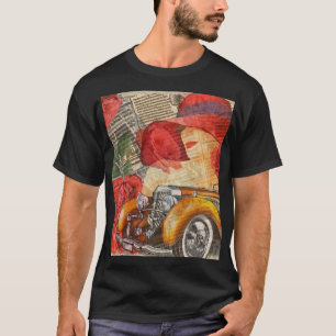Parisisk kvinna: Eiffel Torn Retro. T Shirt