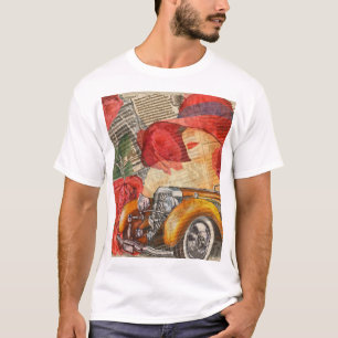 Parisisk kvinna: Eiffel Torn Retro. T Shirt