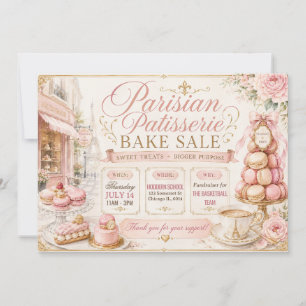 Parisisk Patisserie Bakförsäljning Inbjudningar