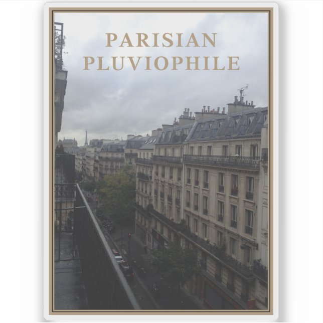 Parisisk Pluviophile Klistermärken (Framsida)