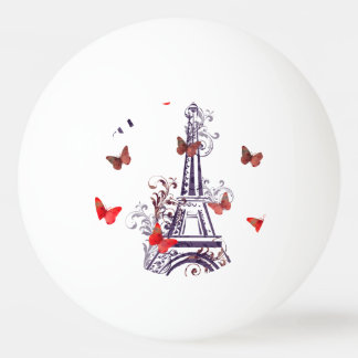 Parisisk romsk Lila Eiffel Torn Butterflies Pingisboll